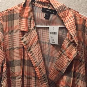 Forever 21 Peach Plaid Jacket